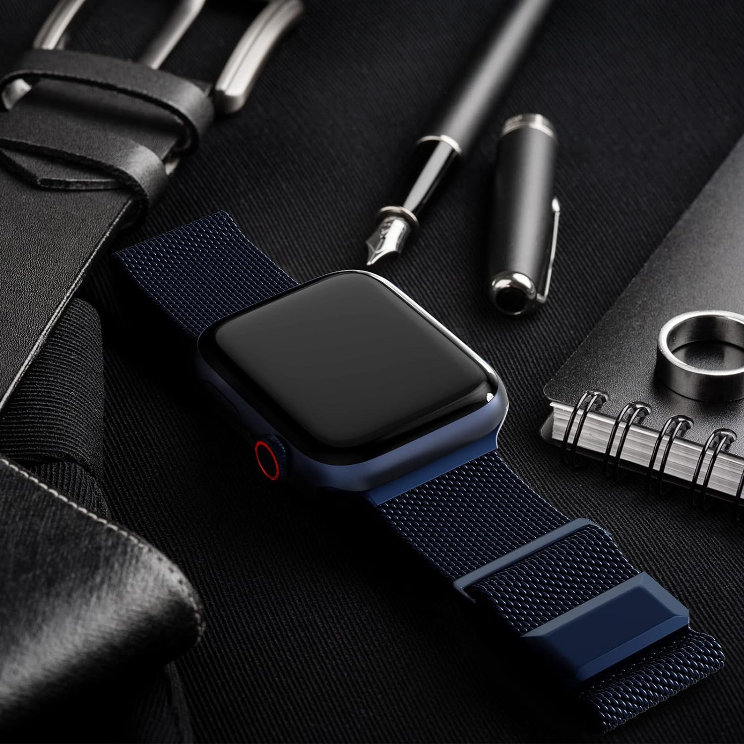 Compatible with Apple Watch Band 42Mm 44Mm 45Mm 38Mm 40Mm 41Mm,Stainless Steel Mesh Loop Magnetic Clasp Bands for Iwatch Series 9 8 SE 7 6 5 4 3 2 1 Women Men-41Mm/40Mm/38Mm Blue