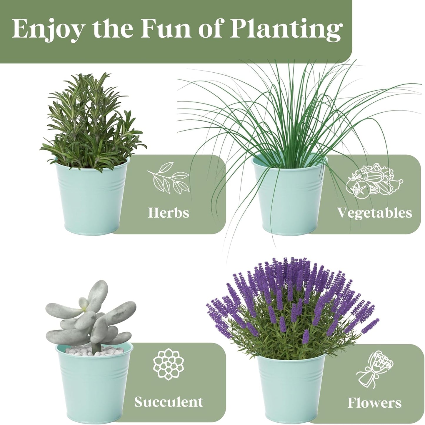 Indoor Herb Garden, Herb Garden Planter for Indoor/Outdoor, Farmhouse Plant Pots, Windowsill Herb Garden with Tray(Planter Only) Window Pots