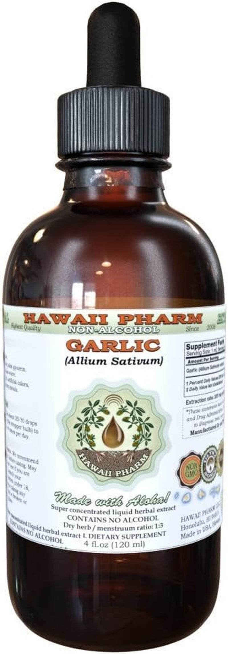 Garlic Alcohol-Free Liquid Extract, Organic Garlic (Allium Sativum) Dried Powder Glycerite  Natural Herbal Supplement 2 Oz TLBH