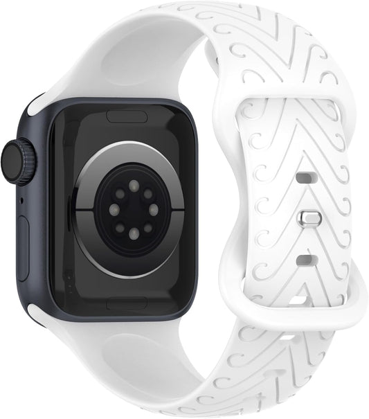 Sport Silicone Strap for Apple Watch Band Imprinted Compatible with Iwatch Full Series 38Mm 40Mm 41Mm 42Mm 44Mm 45Mm 49Mm Suitable for Men and Women Multi Color Available