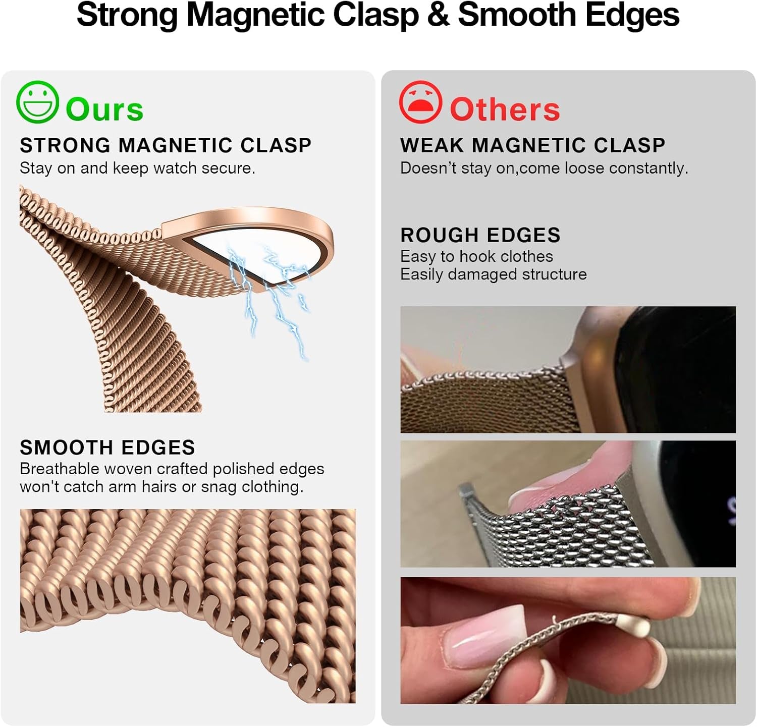 Mesh Metal Loop Compatible with Apple Watch Band 40Mm 41Mm 38Mm 44Mm 45Mm 49Mm Series Ultra SE 9 8 7 6 5 4 3 2 1 Women Men, Stainless Steel Strap with Magnetic Clasp for Iwatch Bands