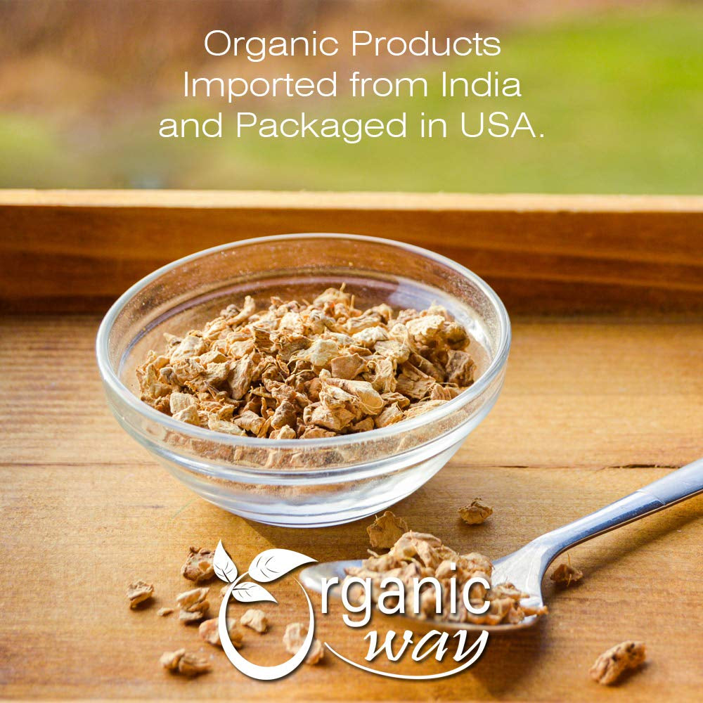 Ginger Root Cut & Sifted (Zingiber Officinale) - Herbal Tea | Kosher & USDA Certified | Vegan, Non-Gmo & Gluten Free | Tested for Heavy Metal and Purity | 100% Raw from India (1LBS / 16Oz) TLBH