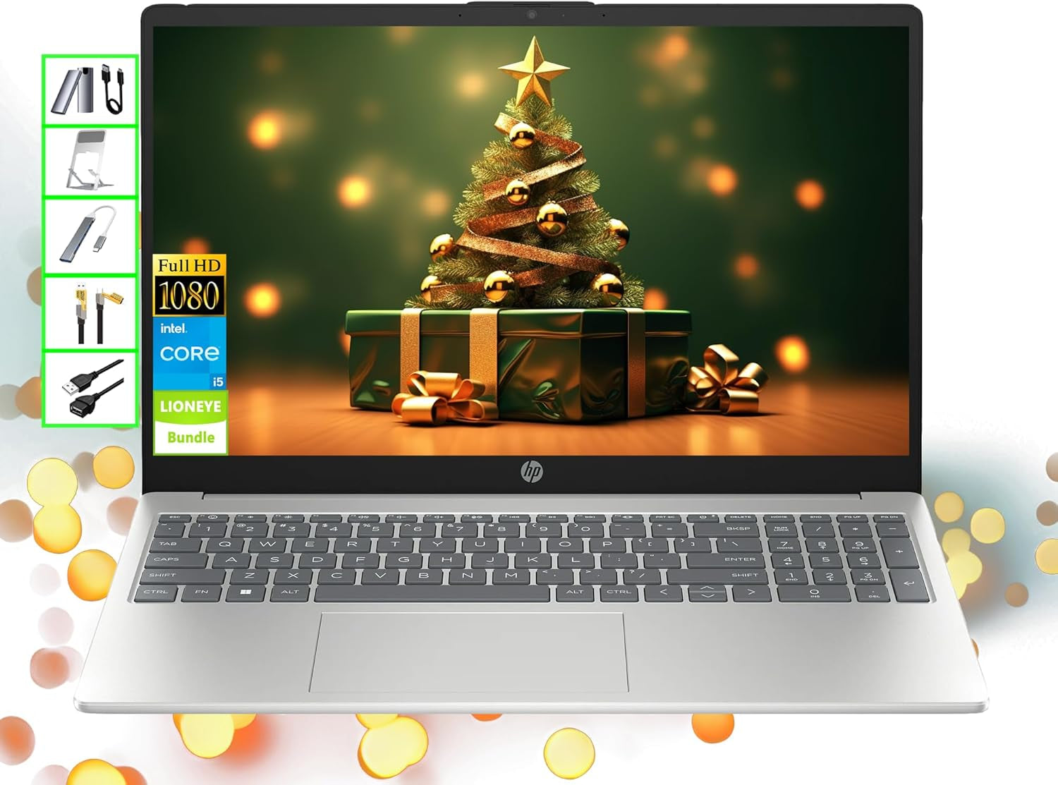 Ai-Powered Laptop | 15" HD Touchscreen Computer | 16GB RAM | 1TB SSD & 128GB Portable SSD | Intel 10-Core I5 CPU | Webcam | USB-C | Wi-Fi | Bluetooth | Copilot Ready | Windows 11 | LE Bundle