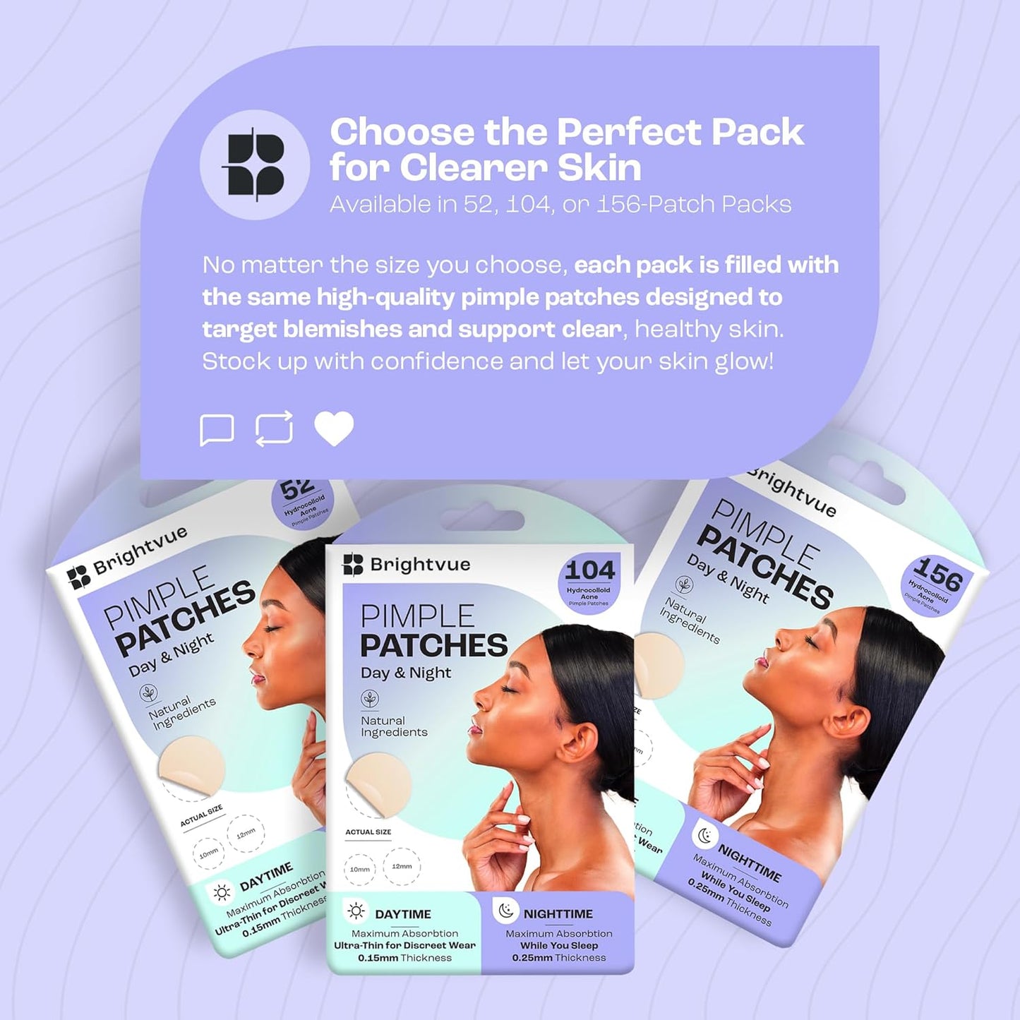 Hydrocolloid Pimple Patches with Salicylic Acid, Tea Tree Oil & Calendula Oil – AM/PM Dual Thickness for Day & Night Use – Acne Spot Treatment in 2 Sizes – Maximum Absorption for Clear Skin - 52 Count