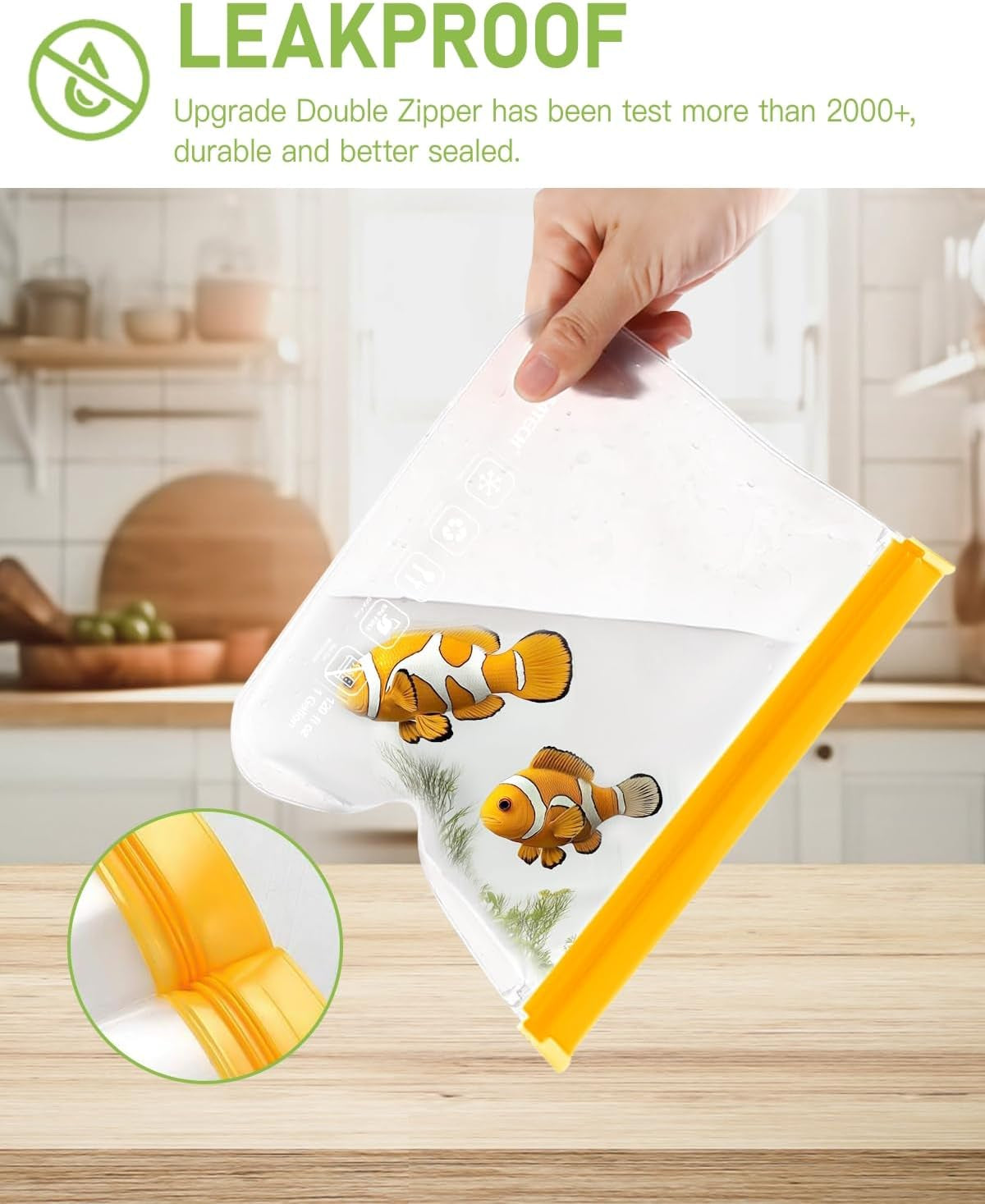 20Pack Dishwasher Safe Reusable Bags, Leakproof Reusable Freezer Bags, BPA Free Reusable Food Storage Bags Sandwich Bags Snack Bags for Lunch Travel(8 Gallon 6 Quart 6 Snack,Colored)