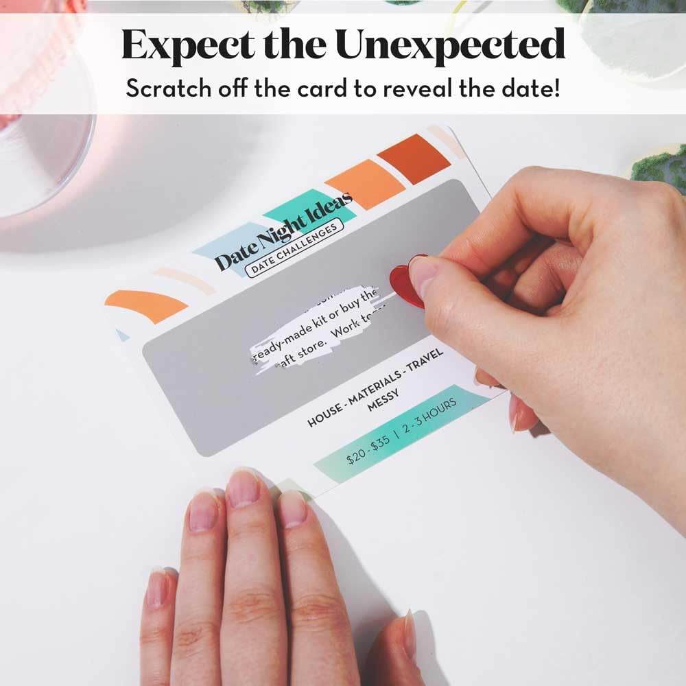 Romantic Couples Valentines Day Gifts for Her, Him - Fun & Adventurous Scratch off Date Night Ideas Card Game - Birthday Gifts for Boyfriend, Girlfriend, Wife, Husband, Engagement or Anniversaries