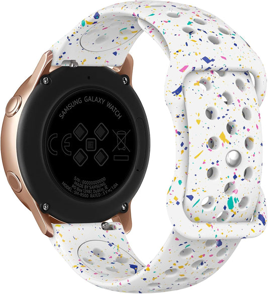Breathable Sport Band Compatible with Samsung Galaxy Watch 6/5/4 Band 40Mm 44Mm, Galaxy Watch 5 Pro 45Mm,Galaxy Active 2,Galaxy Watch 3,20Mm Soft Silicone Waterproof Strap for Women