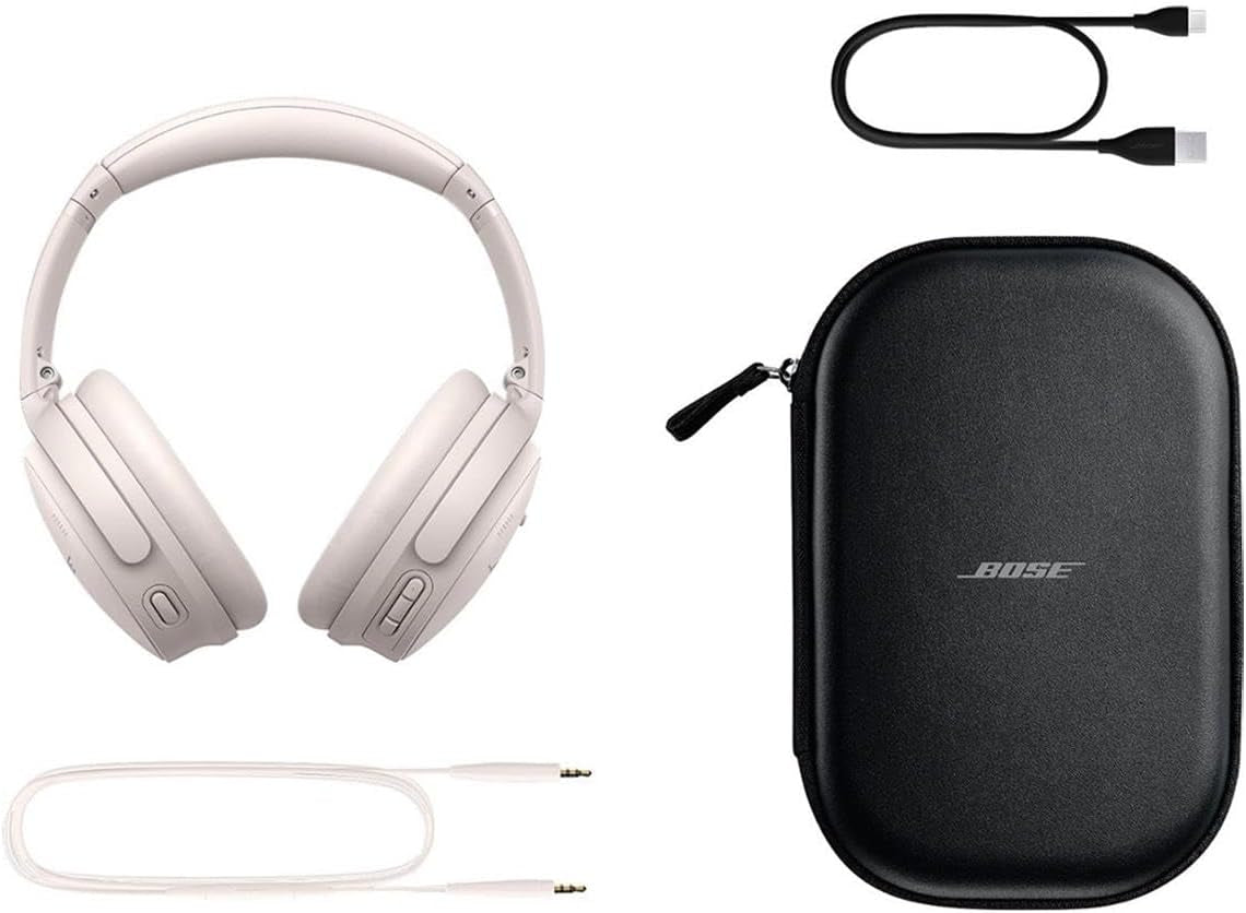 Quietcomfort Wireless Noise Cancelling Headphones, Bluetooth over Ear Headphones Bundle with Green Extreme Wireless Portable Charger, Cypress Green (White Smoke)