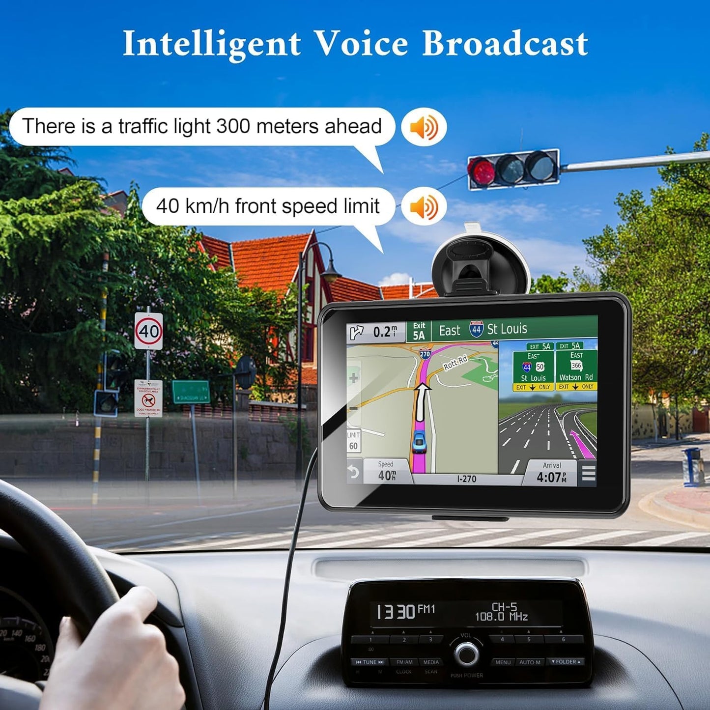 PRO GPS Navigation for Truck Car,In-Dash Vehicle GPS Screen,Rv/Commercial Drivers Semi Truck,16G 7" Navigation System with 41 Voice Warning,North America/Eu,Offline Dual Map,Lifetime Free Updates TRUCK DRIVER