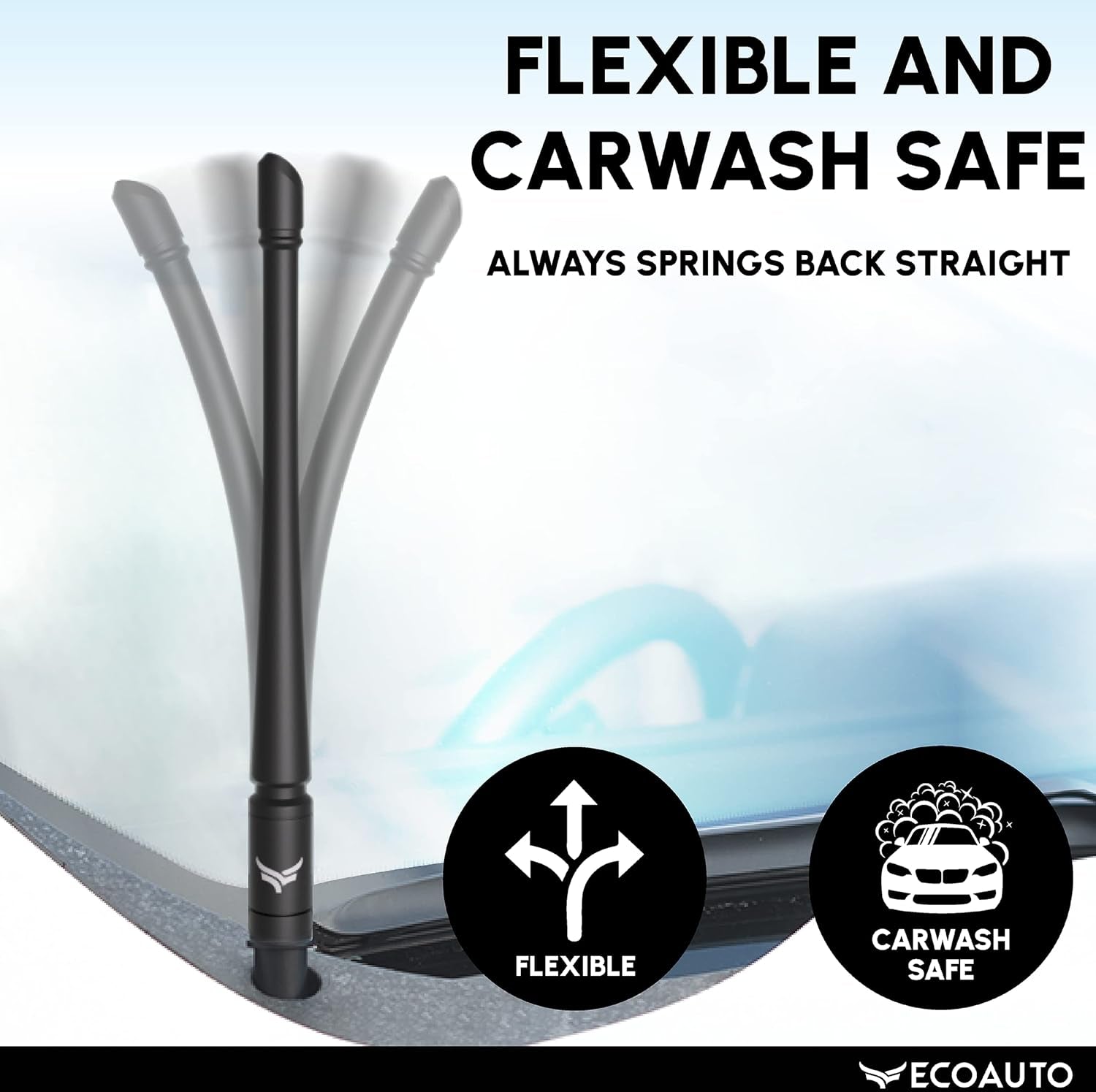 Universal Radio Truck Antenna (5" Flexible) - Fit for Ford, Dodge, GMC, Chevy, Jeep (2007+) - Perfect Truck Accessories for Men - anti Theft, Carwash Safe, Short Replacement Antenna for Truck TRUCK DRIVER
