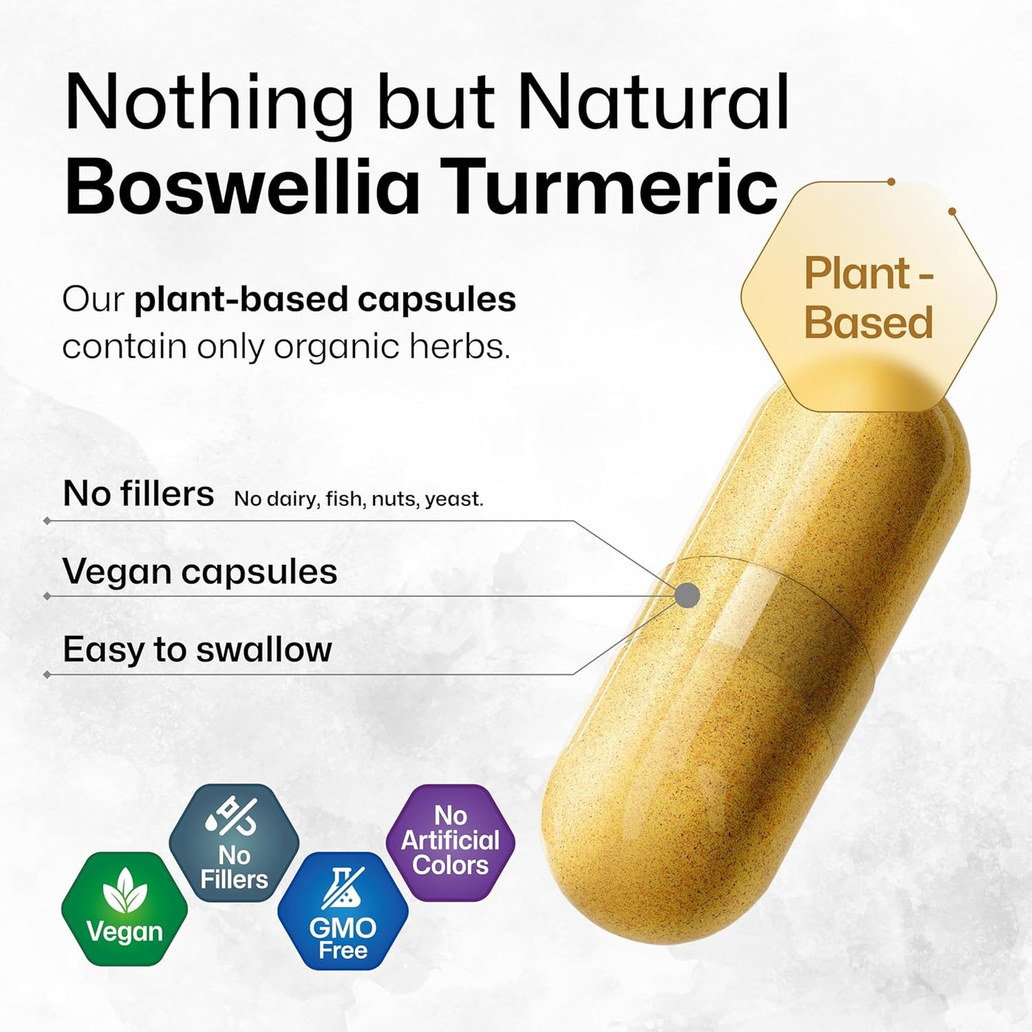 Turmeric Supplement with Boswellia Extract Capsules - 2000 Mg Blend - 100 Count - Vegan Boswellia Turmeric (Curcumin) - Formula W/Black Pepper TLBH