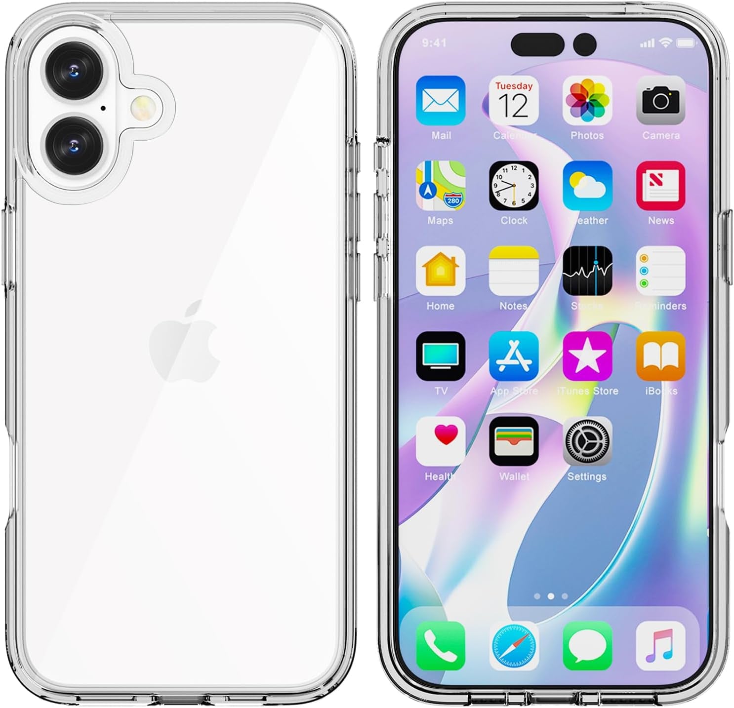 Phone Case Compatible with Iphone 16E 2025, Clear Case Shockproof Protective Bumper Slim Cover for 6.1 Inch