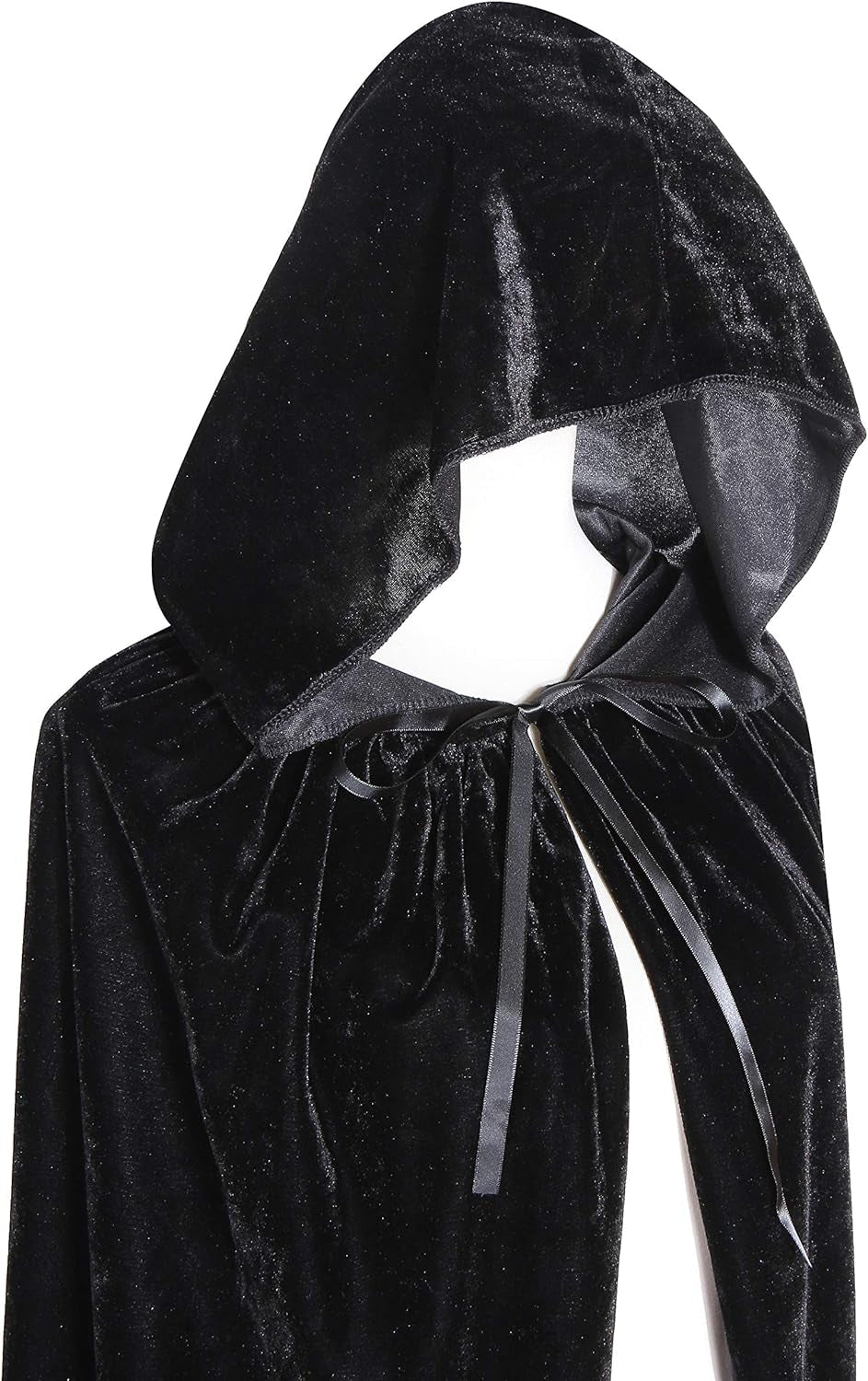 Long Hooded Cloak Velvet Cape Witch Costume Halloween Costumes for Women Men