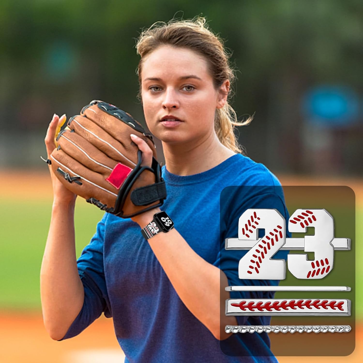 Baseball Number Watch Charms for Boy 00-30 Athletes Jersey Number Decorative Rings Loops Compatible with Apple Watch Accessories 45Mm 44Mm 42Mm 41Mm 40Mm 38Mm Iwatch Series 8 7 6 5 4 3 2 1(No Watch Band)