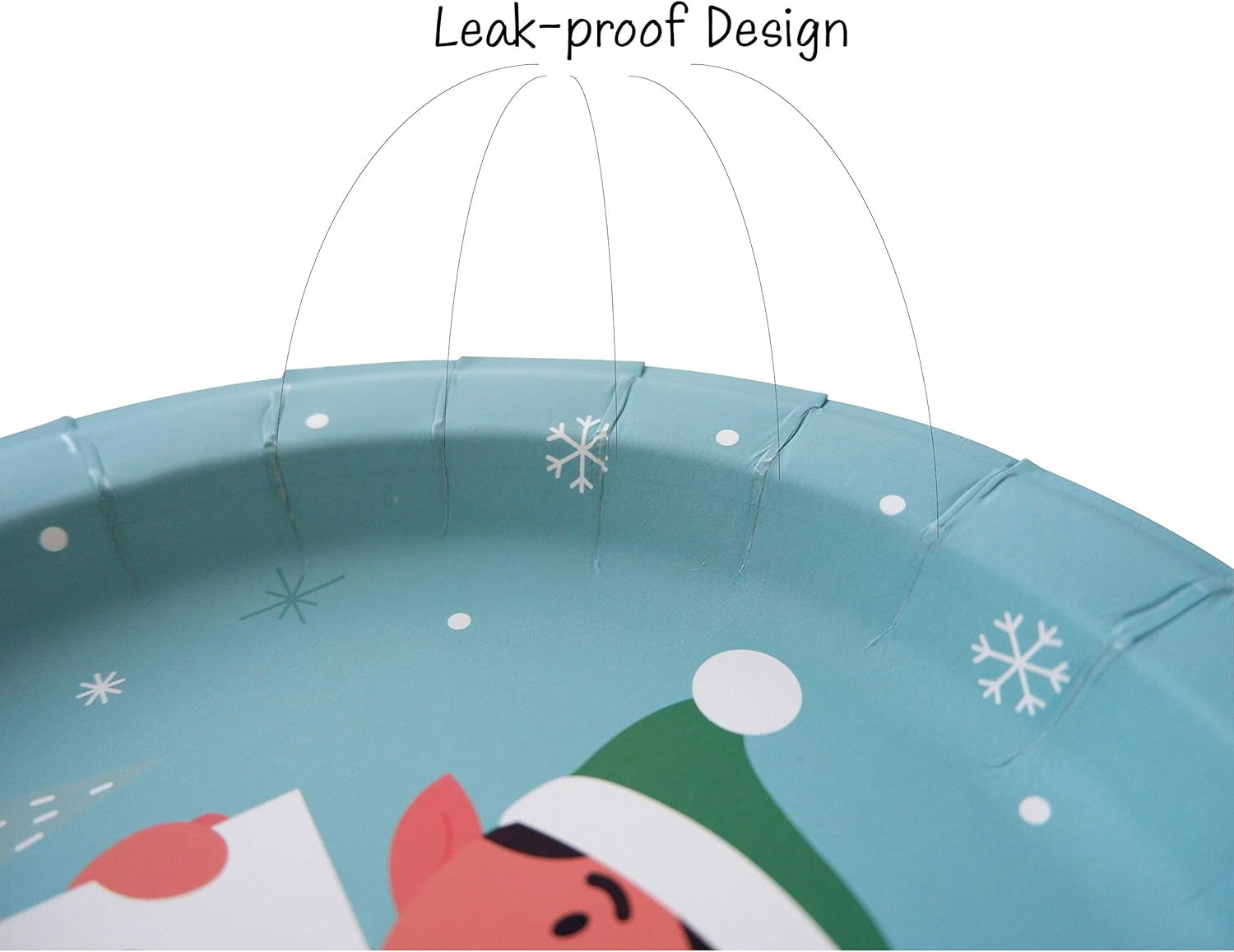 Paper Plates - 60-Count 8" X 8" Disposable Christmas Party Supply Dessert Plates in 6 Designs - Reindeer, Santa, Polar Bear, Elf, Gingerbread House, Nutcracker