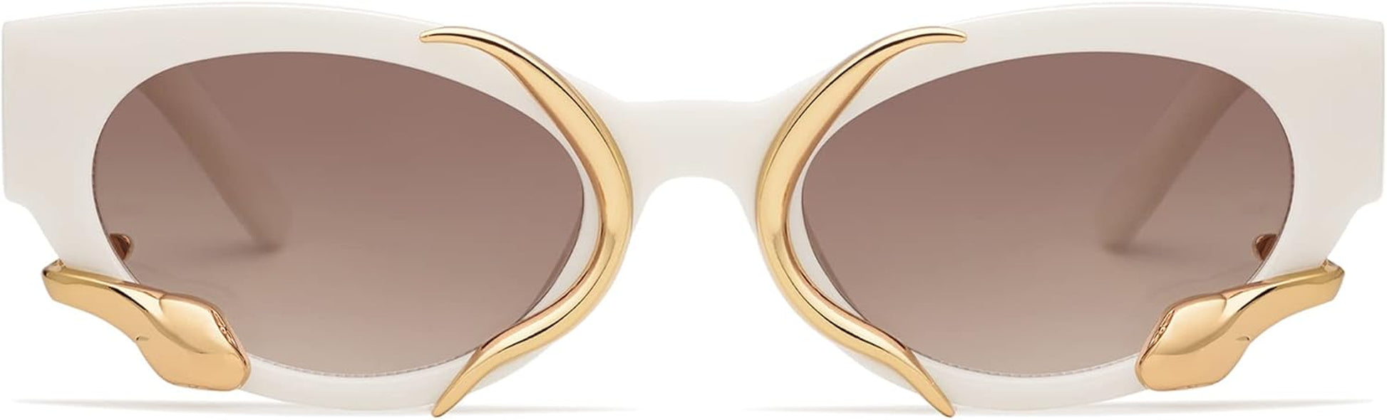 Trendy Sunglasses for Women Men Vintage Narrow Cateye Metal Snake Sunnie Y2K Accessories AP3621