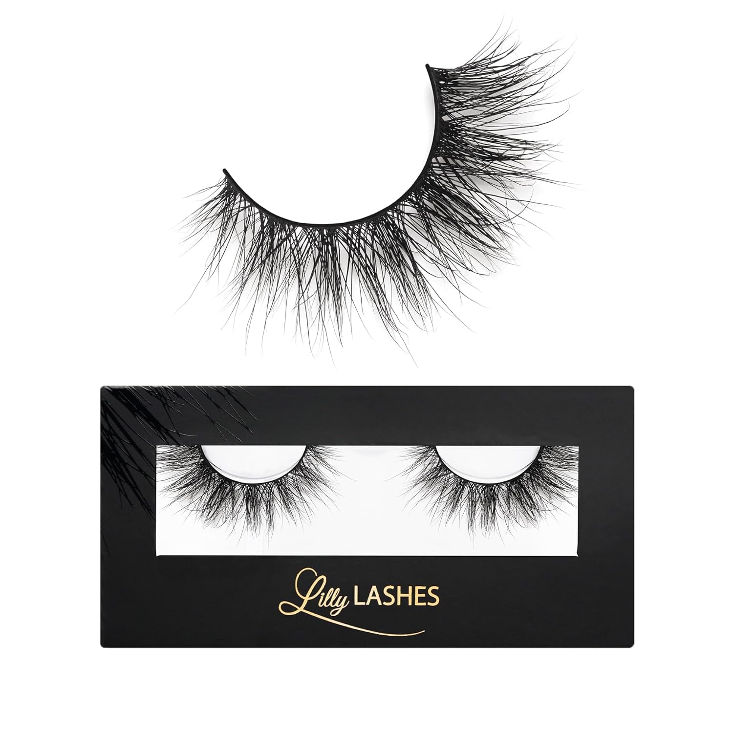 Miami Flare 3D Mink Lashes, Mink Eyelashes, the Original Lilly Lash for Wispy & Natural Look, Reusable Eyelashes up to 25X, Fluffy Lashes, Strip Lashes, Lash Glue Not Included