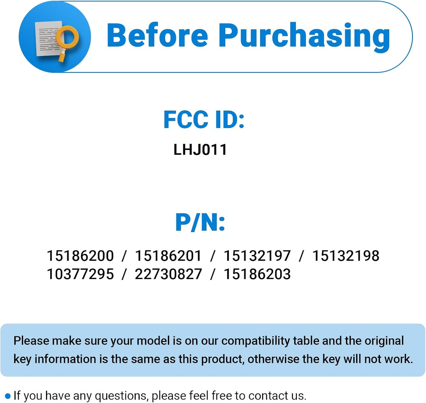 Keyless Entry Car Key Fob Replacement for 2003-2007 Chevy Chevrolet Silverado Tahoe Avalanche Equinox SSR Suburban/Gmc Sierra Yukon/Cadillac Escalade/Hummer H2 for LHJ011 (2 Pack)