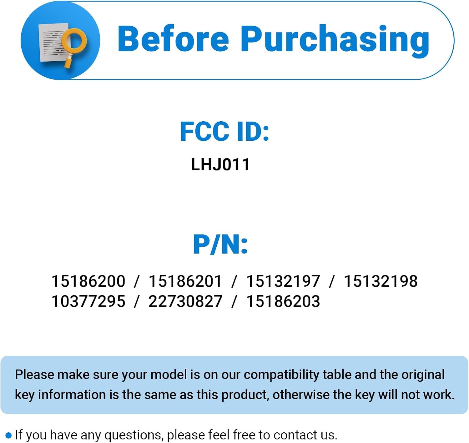 Keyless Entry Car Key Fob Replacement for 2003-2007 Chevy Chevrolet Silverado Tahoe Avalanche Equinox SSR Suburban/Gmc Sierra Yukon/Cadillac Escalade/Hummer H2 for LHJ011 (2 Pack)