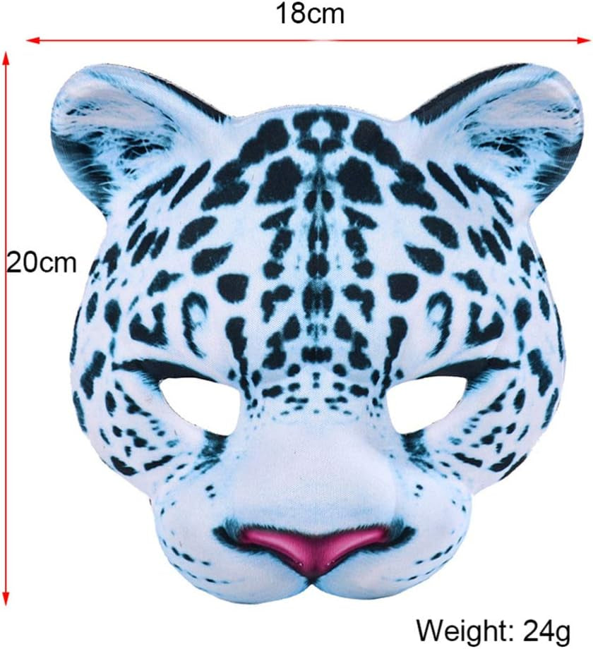 Halloween Leopard Half Face Masquerade Masks Animal for Halloween Carnival Party Dress up Costume Props