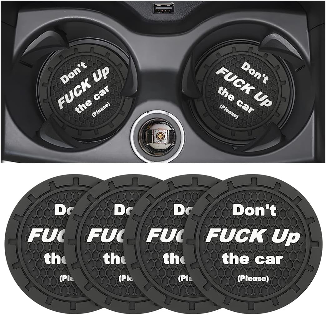 2 Pack Car Cup Holder Coasters, 2.75 Inch Non-Slip PVC Insert Cup Coaster, Anti-Scratch Auto Cup Mats for Women Men, Vehicle Interior Accessories Universal for Car, SUV, Truck (D Blue/2Pcs) TRUCK DRIVER