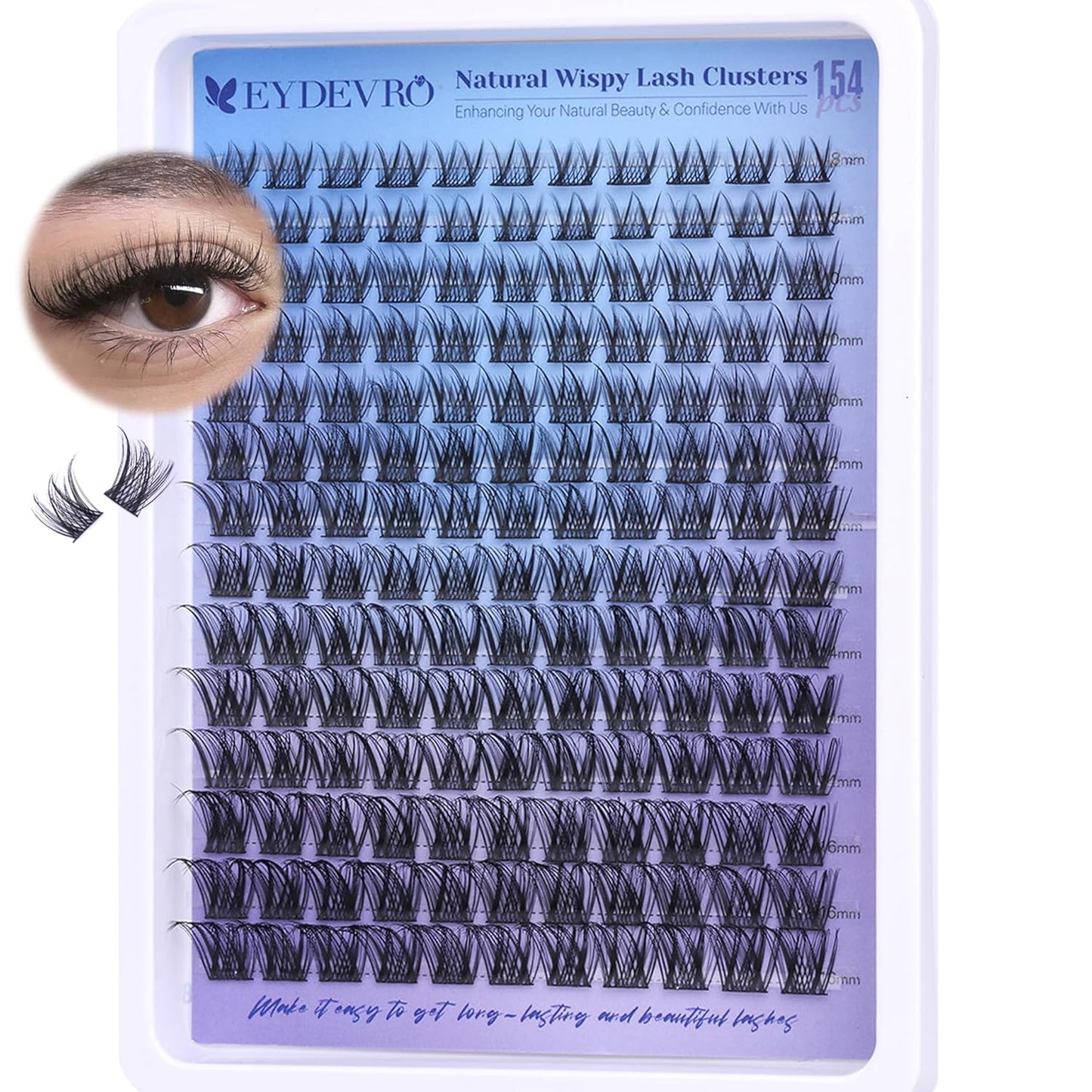 Fluffy Lash Clusters Kit 80D100D Volume Lash Extension Kit 280 Pcs Left/Right Cluster Eyelash Extension Kit D Curl Thick Mega Lash Clusters with Waterproof Lash Bond and Seal and Lash Tweezers