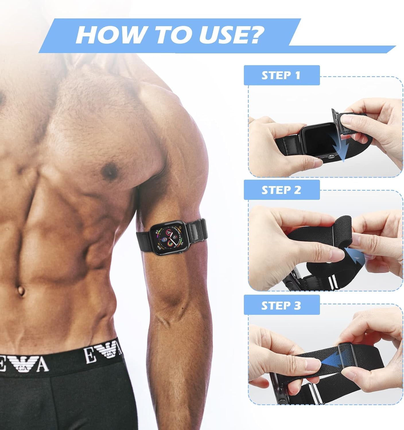 Elastic Armband Compatible with Apple Watch 41Mm,42Mm,44Mm,45Mm,Iwatch Series SE/7/6/5/4/3 Strap,Adjustable Sport Workout Nylon Women Men Replacement Arm or Ankle Band,Heart Rate Monitor Armband.