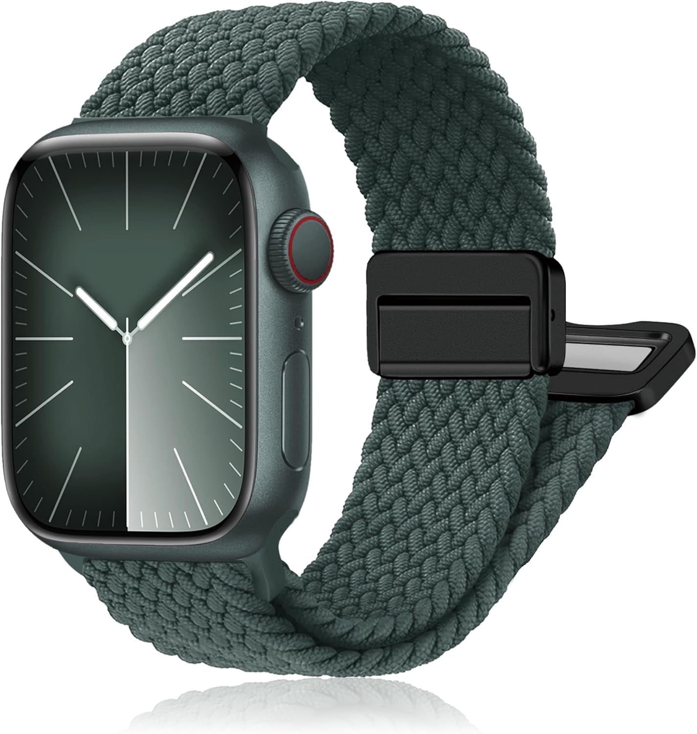 Magnetic Braided Stretchy Loop - Compatible with Apple Watch Band 42Mm 46Mm 40Mm 41Mm 44Mm 45Mm 38Mm Ultra/2 49Mm Women Men,Elastic Woven Fabric Nylon Strap for Iwatch Ultra Series 10 9 8 7 6 5 4 3 SE