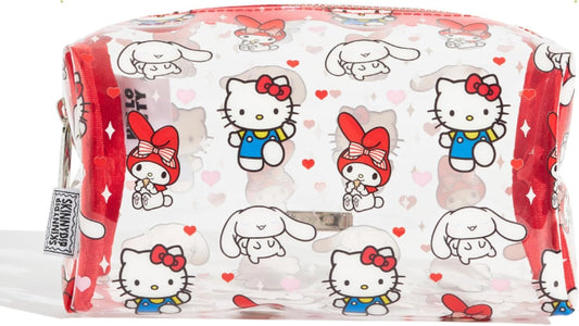 Hello Kitty Makeup Bag, Cute Essentials Organiser Bag for Girls, Clear Toiletry Bag for Cosmetics, Travel Accessories, Kids Colouring Pencils UK UK