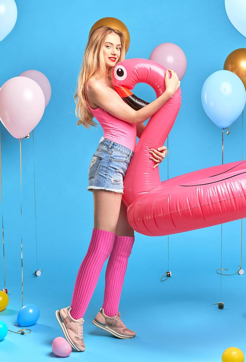 Leg Warmers for Women - Leg Warmers 80S Ribbed Knitted Long Socks for Yoga Party Sports Fashion Accessories