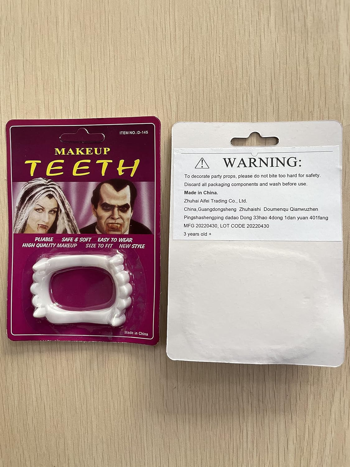 White Vampire Fangs Halloween Costumes Props for Kids