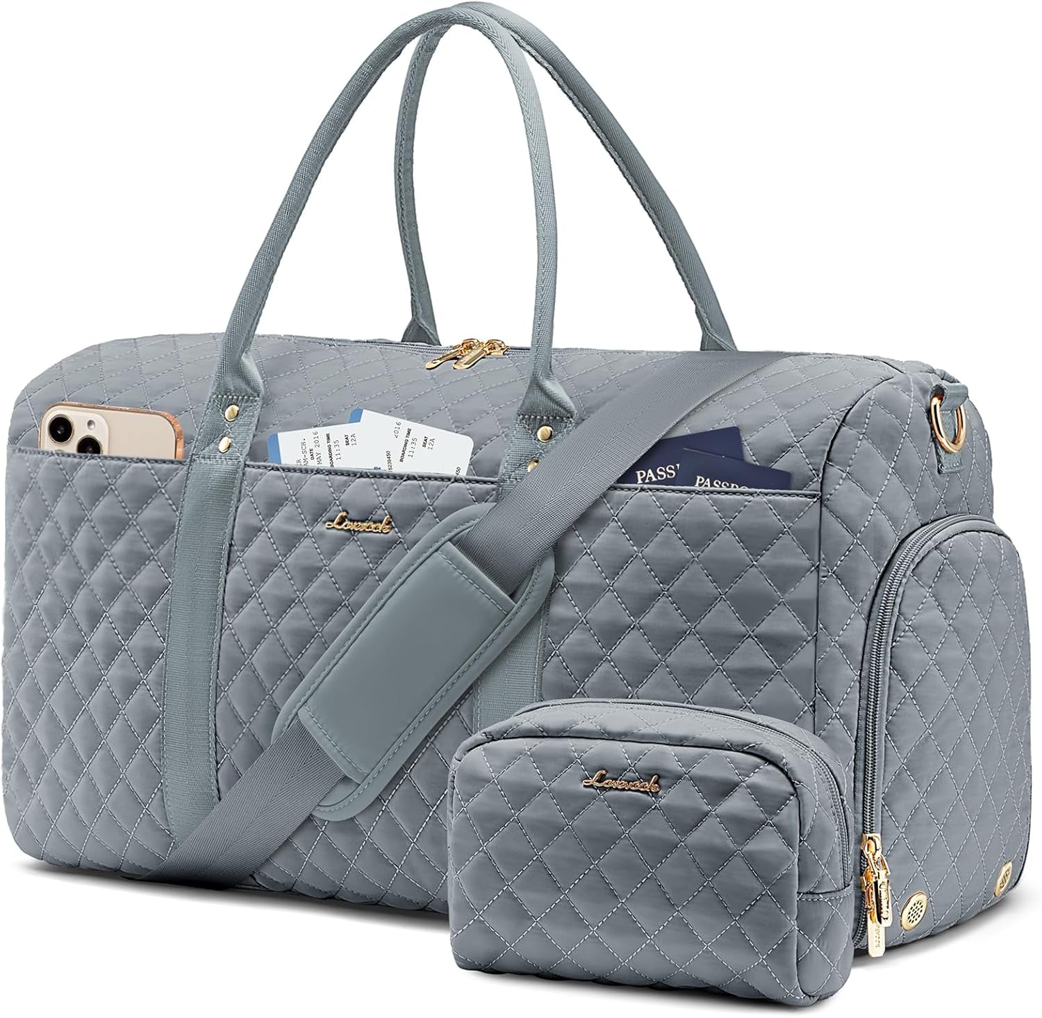 Travel Duffle Bag,Carry on Overnight Bag with Shoe Compartment,Weekender Bags for Women with Toiletry Bag,Gym Duffel Bag with Wet Pocket,Hospital Bags for Labor and Delivery