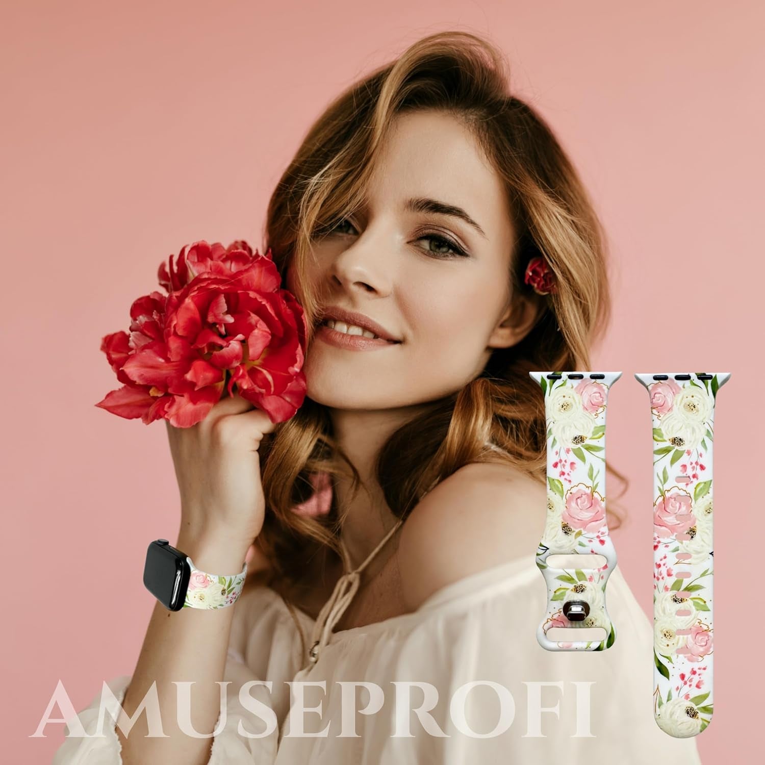Cute Silicone Watch Bands Compatible for Apple Watch Bands for Women 38Mm 40Mm 41Mm 42Mm 44Mm 45Mm 49Mm Iwatch Bands