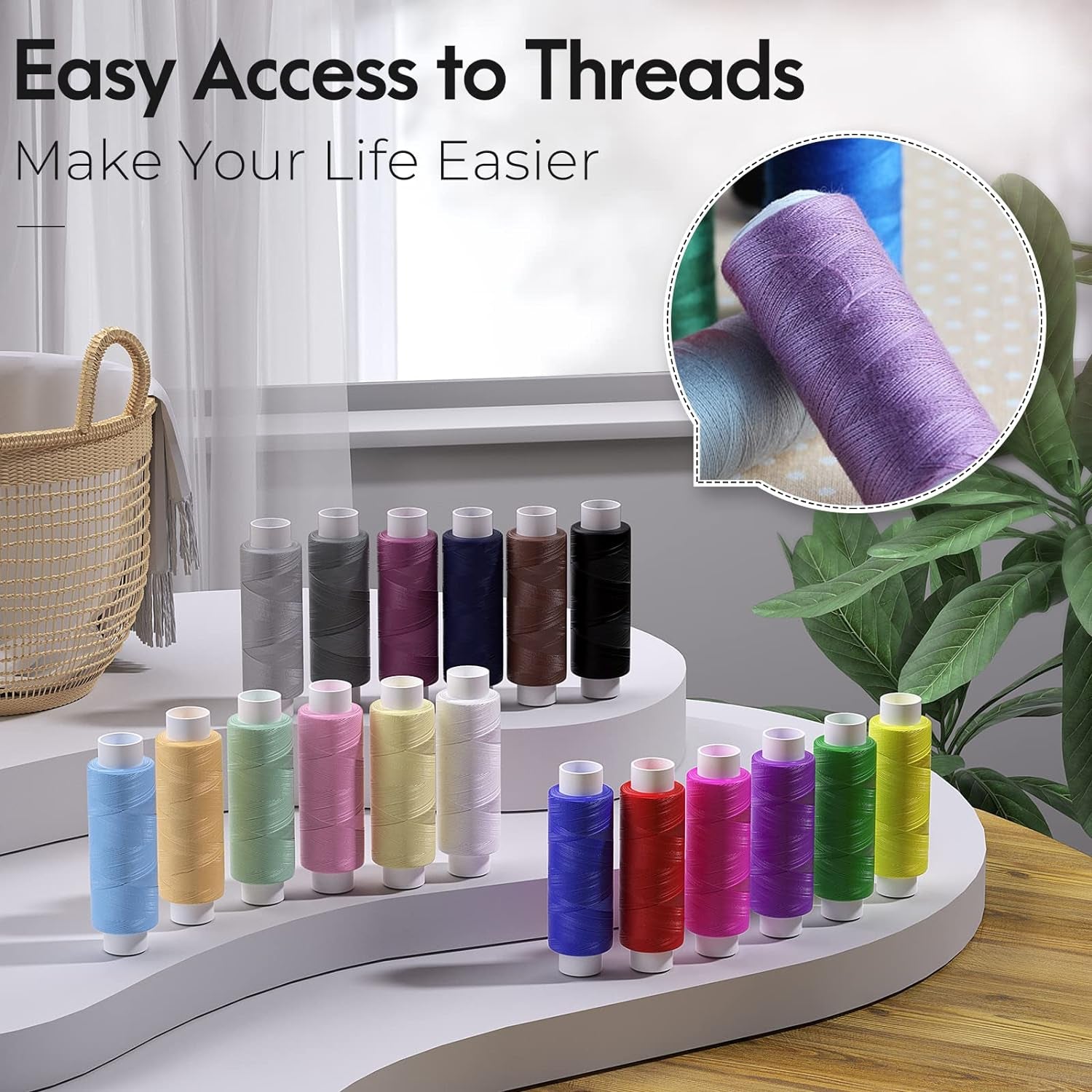 Sewing Kit Stocking Stuffers Gifts for Women Men Adults Kids Teens Mom Grandma Beginner Kids Traveler, Portable Sewing Supplies Accessories Contains Thread, Needle, Scissors (Black, M)