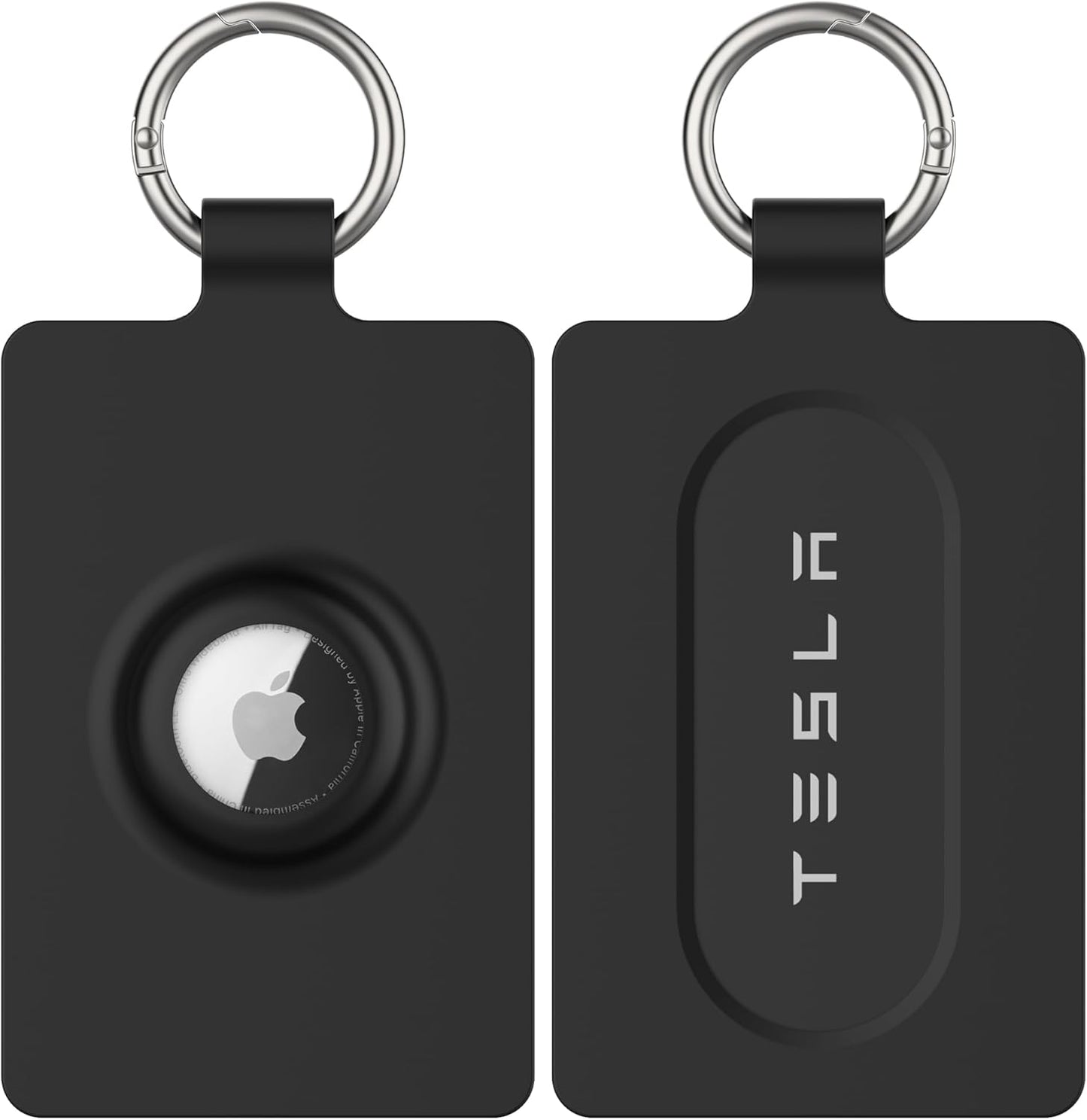 Card Holder for Tesla Keycard with Airtag, Soft Silicone Key Card Protective Case Cover for Tesla Model 3 Y S X, Key Holder with Keychain Key Rings - 1 Pack