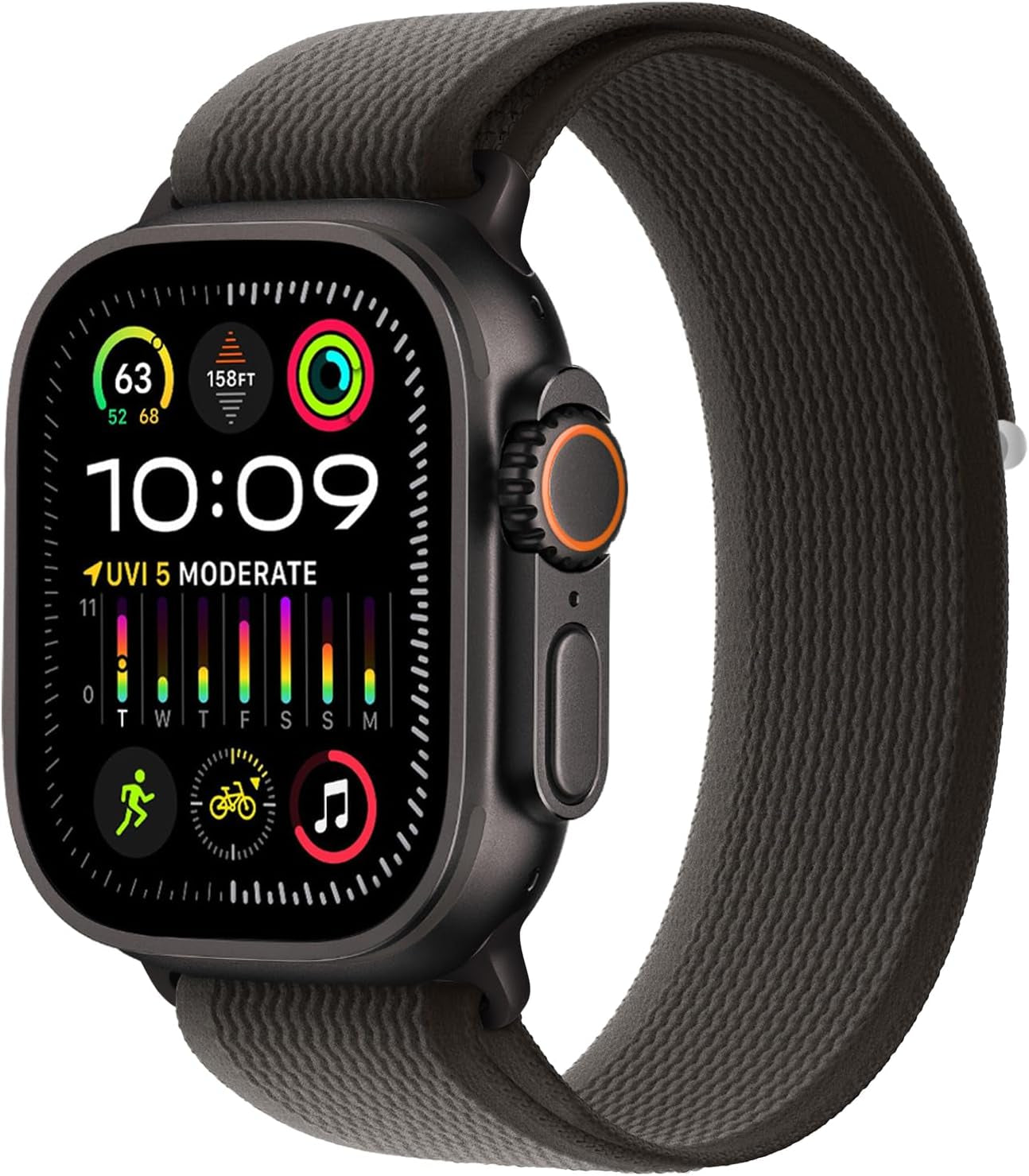 Trail Loop Nylon Band - Compatible with Apple Watch Ultra 2 Band/Ultra Band 49Mm 45Mm 44Mm Men Women, Braided Elastic Weave Sport Strap for Iwatch Ultra 2, Iwatch Ultra Series 10 46Mm SE/9/8/7/6/5/4
