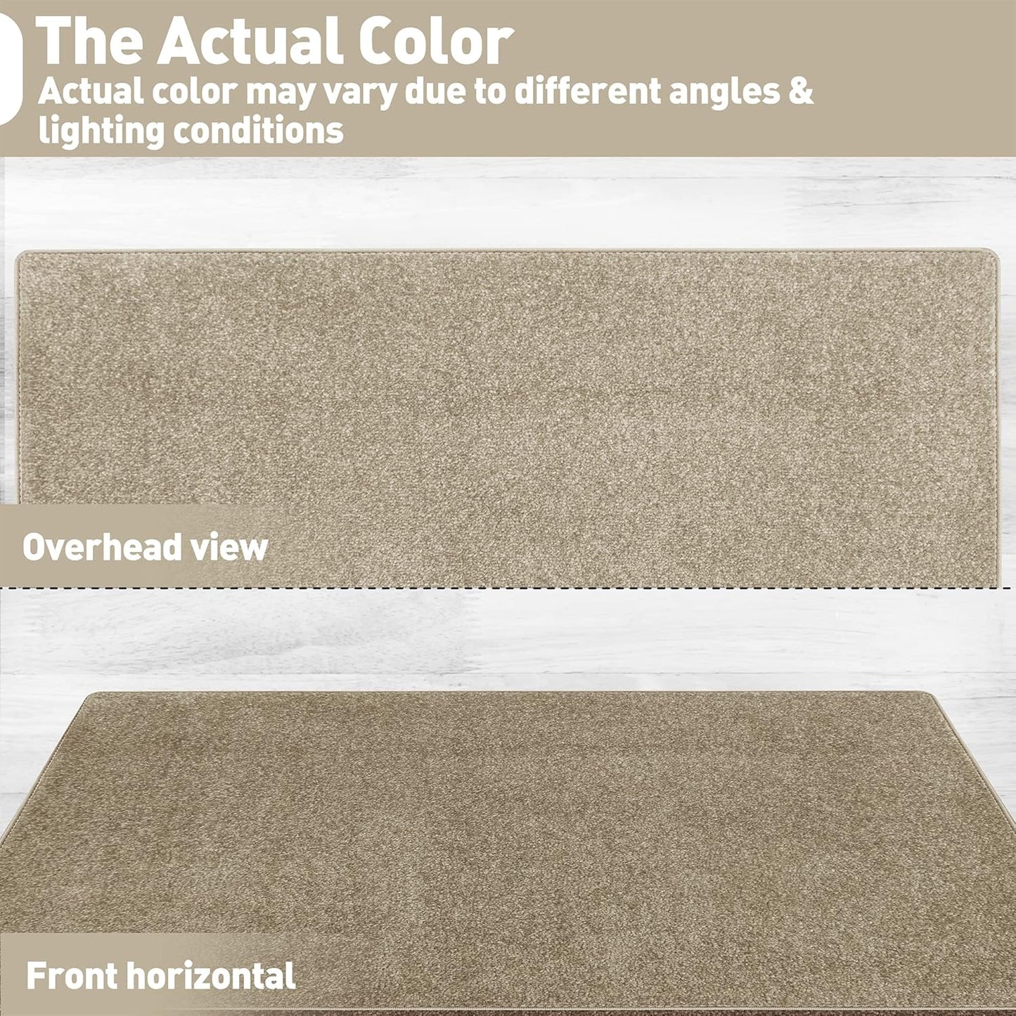 Carpet Stair Tread Landing Mat Tape Free Self Adhesive Non Slip Skid Resistant Indoor Doormat Area Rug Floor Mat for Kitchen Bathroom Workstations Washable 2' X 3' (Cream Grey)