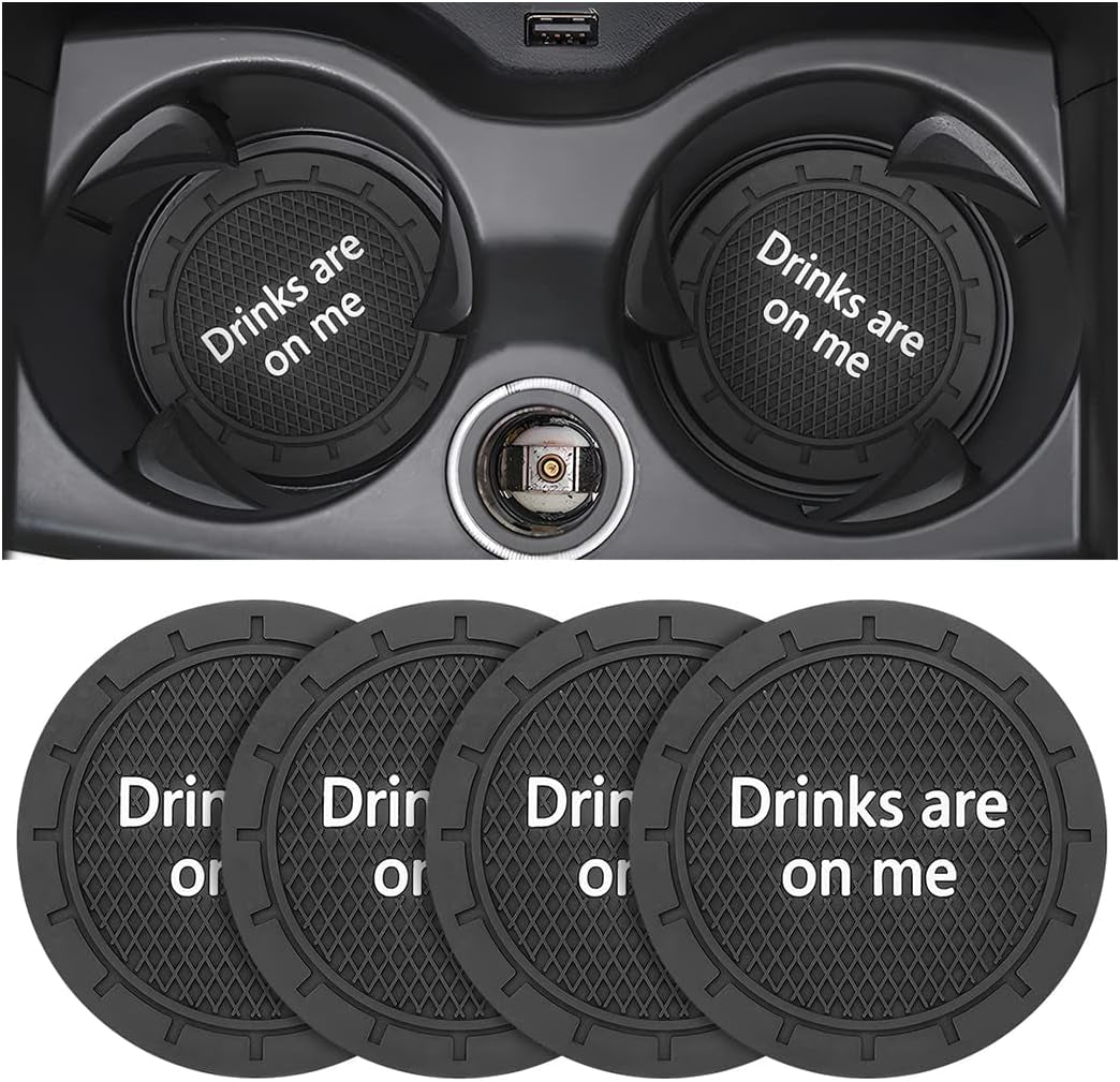 2 Pack Car Cup Holder Coasters, 2.75 Inch Non-Slip PVC Insert Cup Coaster, Anti-Scratch Auto Cup Mats for Women Men, Vehicle Interior Accessories Universal for Car, SUV, Truck (D Blue/2Pcs) TRUCK DRIVER
