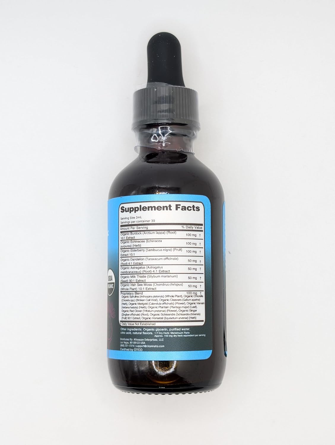 Organic Lymphatic Drainage Drops Supplement with Burdock Root Echinacea Elderberry Dandelion Astragalus Milk Thistle Sea Moss Red Clover Lymphatic Cleanse Immune Support Marigold Drop by Clean Nutra TLBH
