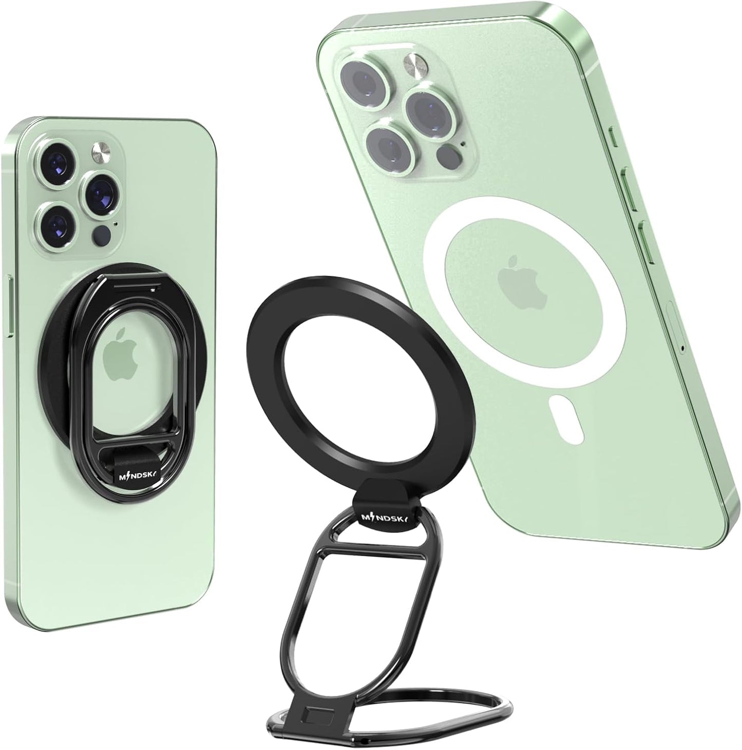 Mag-Safe Phone Stand Phone Grip Compatible with Iphone 12/13/14/15 Mini/Pro/Pro Max Accessories Removable Magnetic Finger Phone Ring Grip (Rosegold Pink)