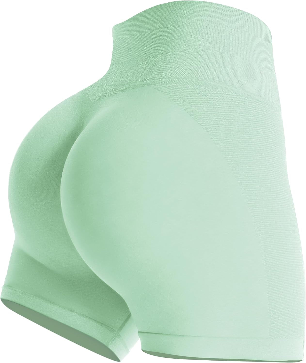 Gym Shorts Women Seamless Scrunch Butt Booty Lifting Workout Shorts High-Waisted Stretchy Yoga Leggings Athletic Shorts Pants for Squat Proof Contour Fitness Sport Running Biker Active Green