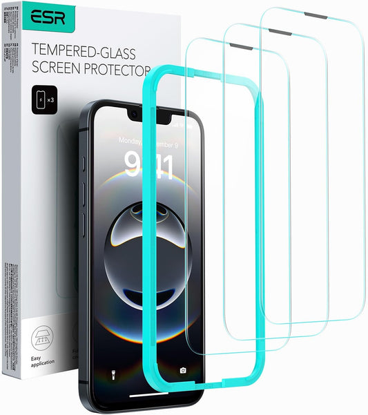 3 Pack for Iphone 16E/ Iphone SE 4/ Iphone 14/ Iphone 13/ Iphone 13 Pro Screen Protector, [9H Hardness] [Military Grade Shatterproof] Tempered Glass Film with Easy Installation Tool
