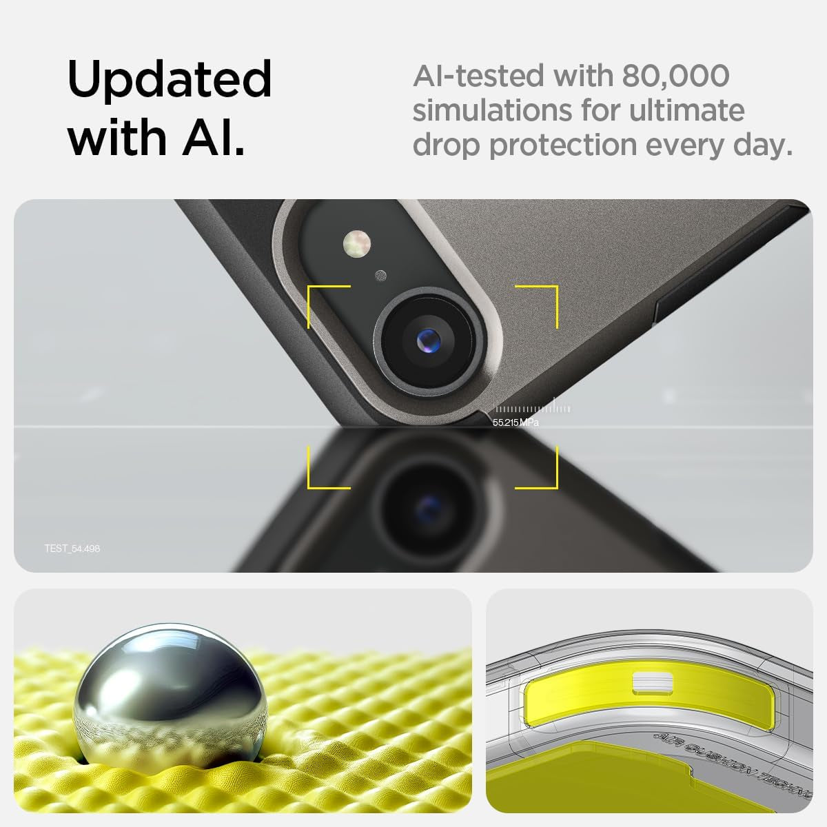 for Iphone 16E Case, Tough Armor (Ai) Magfit [Compatible with Magsafe Accessories] [Kickstand] [Military-Grade Protection] - Gunmetal