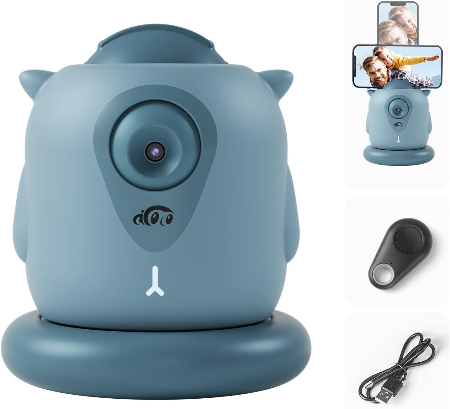 Auto Tracking Phone Holder,  Auto Face Tracking Tripod, 360° Rotation Phone Camera Mount, Ai-Powered Face Tracking, Bluetooth Shutter Control, No APP for Live Streaming Video and Video Recording