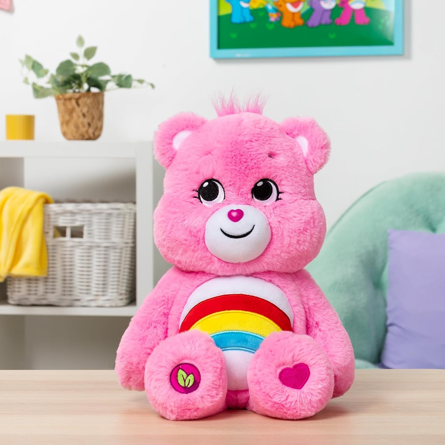 | Cheer Bear 35Cm Medium Plush | Collectable Cute Plush Toy, Cuddly Toys for Children, Soft Toys for Girls and Boys, Cute Teddies Suitable for Girls and Boys Ages 4+ | Basic Fun 22061 UK