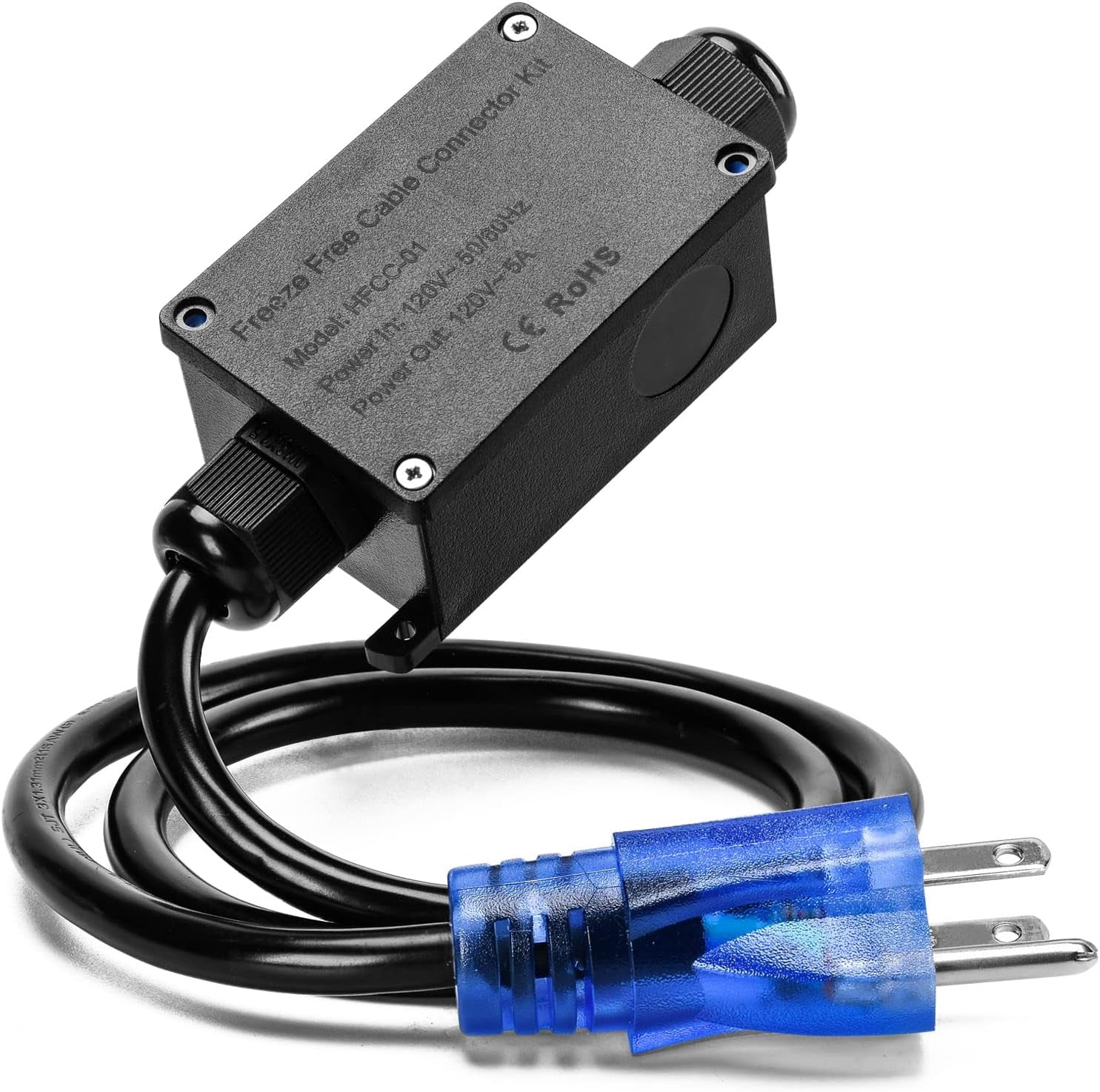 Self Regulating Water Pipe Heating Cable Kit with LED Indicator Plug, Suitable for All Types of Self-Regulating Heating Cables up to 600W