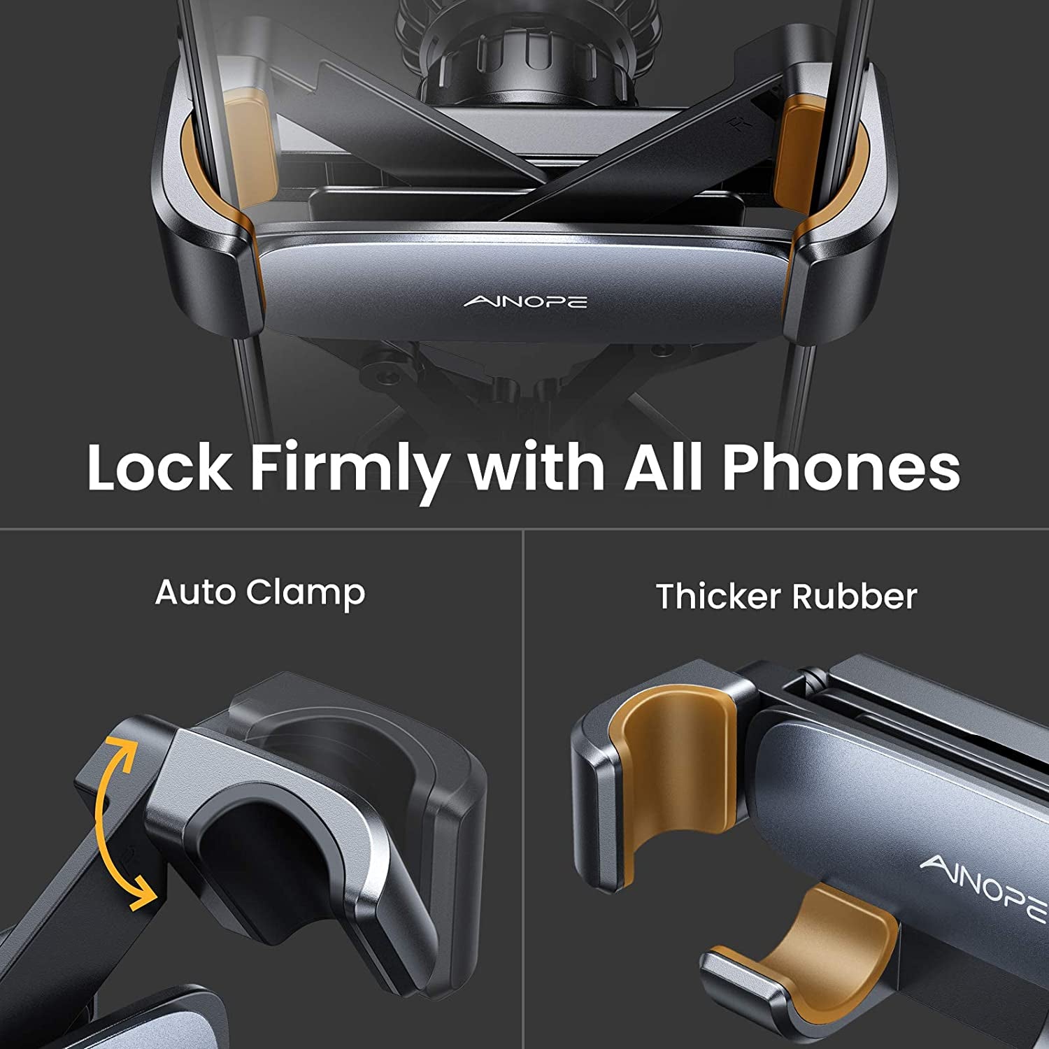 Car Phone Holders for Your Car Air Vent Phone Mount [Thick Cases Friendly] Cell Phone Holder 2025 Car Accessories for Women Men for Iphone 16E 16 15 Pro Max Samsung S25 Ultra All Phones, Black