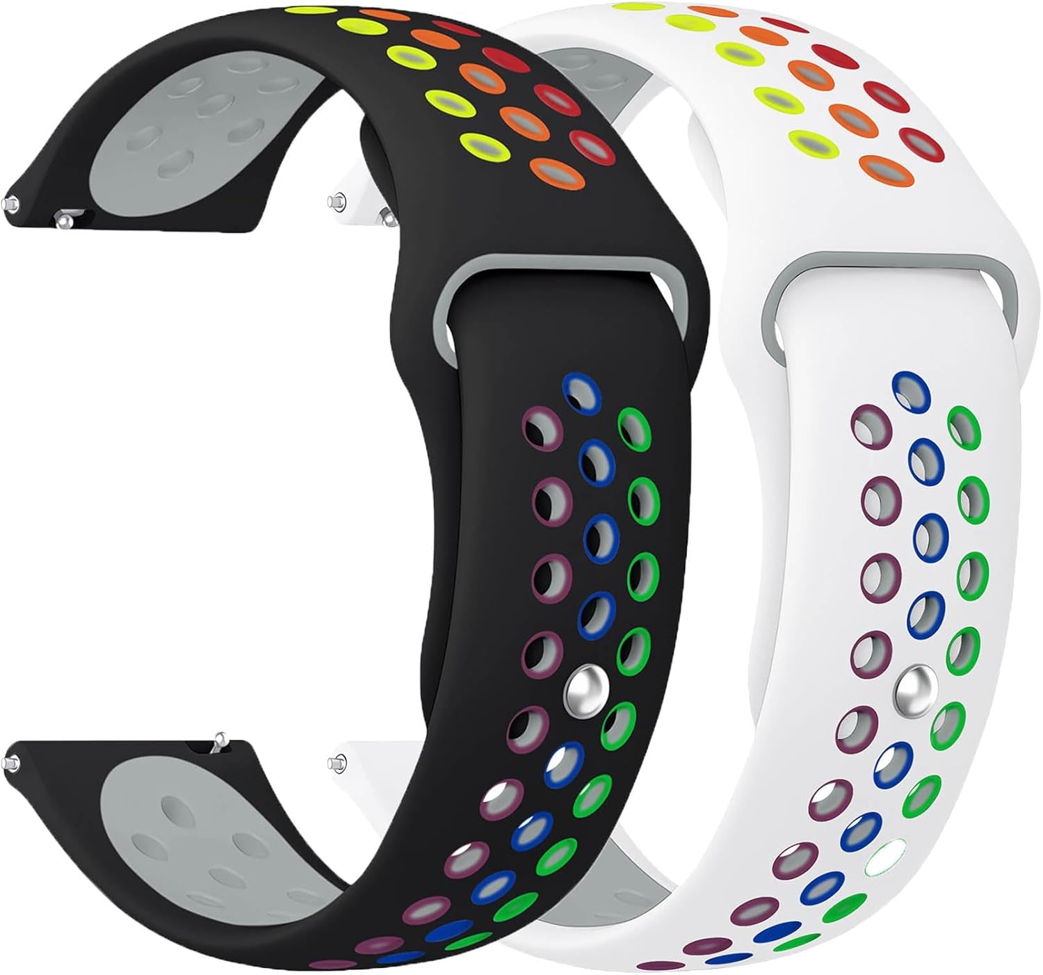 Sport Band for Samsung Galaxy Watch 7 6 5 4 FE Band 40Mm 44Mm/Galaxy 6/4 Classic Bands 47Mm 43Mm/46Mm 42Mm/Watch 5 Pro 45Mm/3 41Mm,Silicone Breathable 20Mm Quick Release Strap for Garmin Vivoactive 3