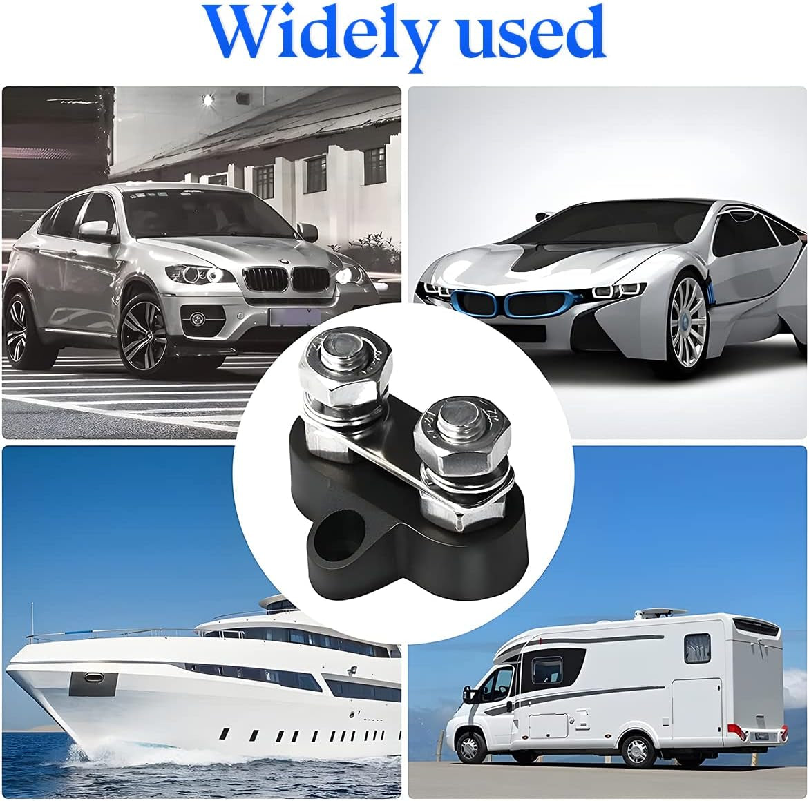 2Pcs 5/16"Bus Bar, Power Distribution Junction Block Post Positive Negative, M8 48V Terminal Insulated Dual/Single Stud, Car Accessories for Truck RV Boat TRUCK DRIVER