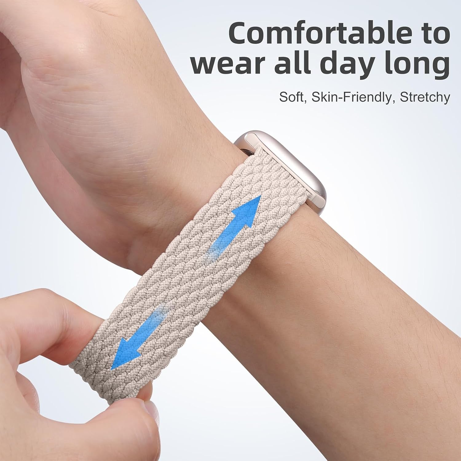 Braided Nylon Compatible with Apple Watch Bands 49Mm 45Mm 44Mm 42Mm 41Mm 40M 38Mm for Women Men, Stretchy Breathable Adjustable Sport Straps Compatible with Iwatch Series 9 8 7 6 5 4 3 SE Ultra